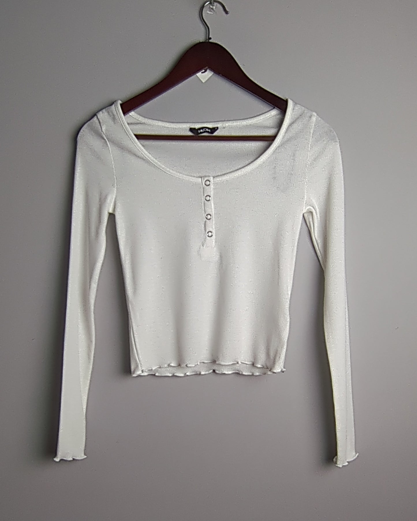 Nuon White Henley Top