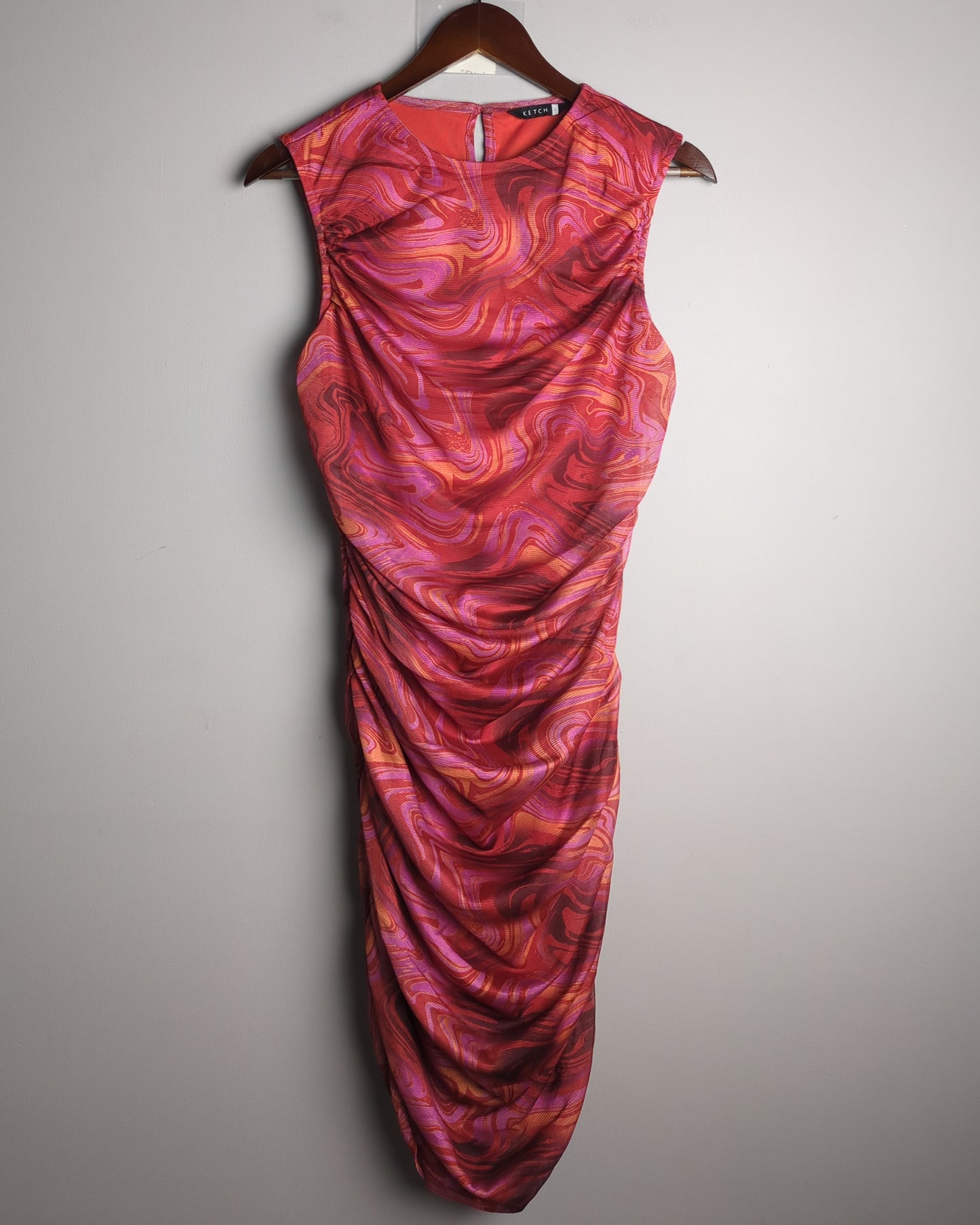 Ketch Red Ruched Dress