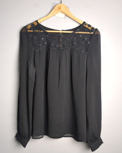 Forever 21 Black Embellished Blouse