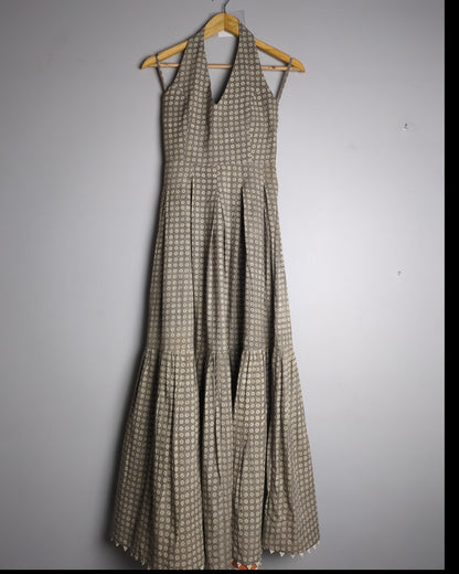 Khara Kapas Beige Halter Dress
