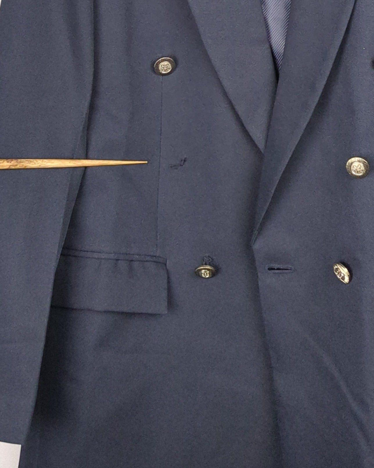 Blue Double-Breasted Blazer