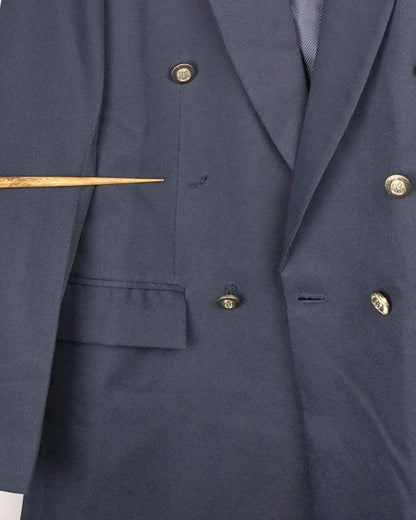 Blue Double-Breasted Blazer