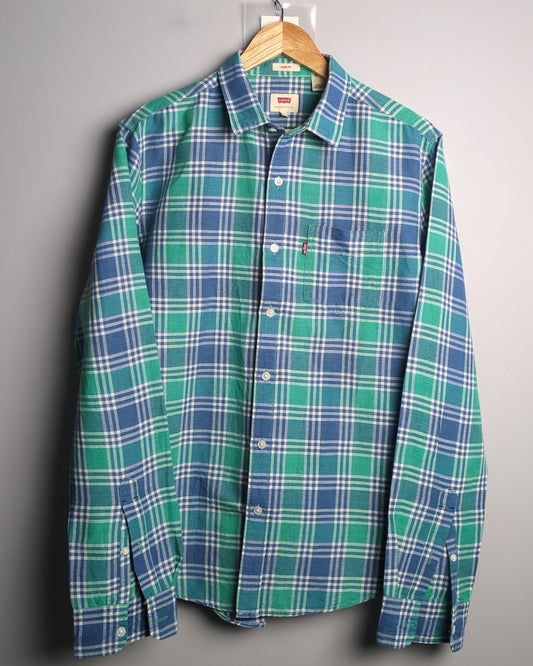 Levis Blue Plaid Shirt