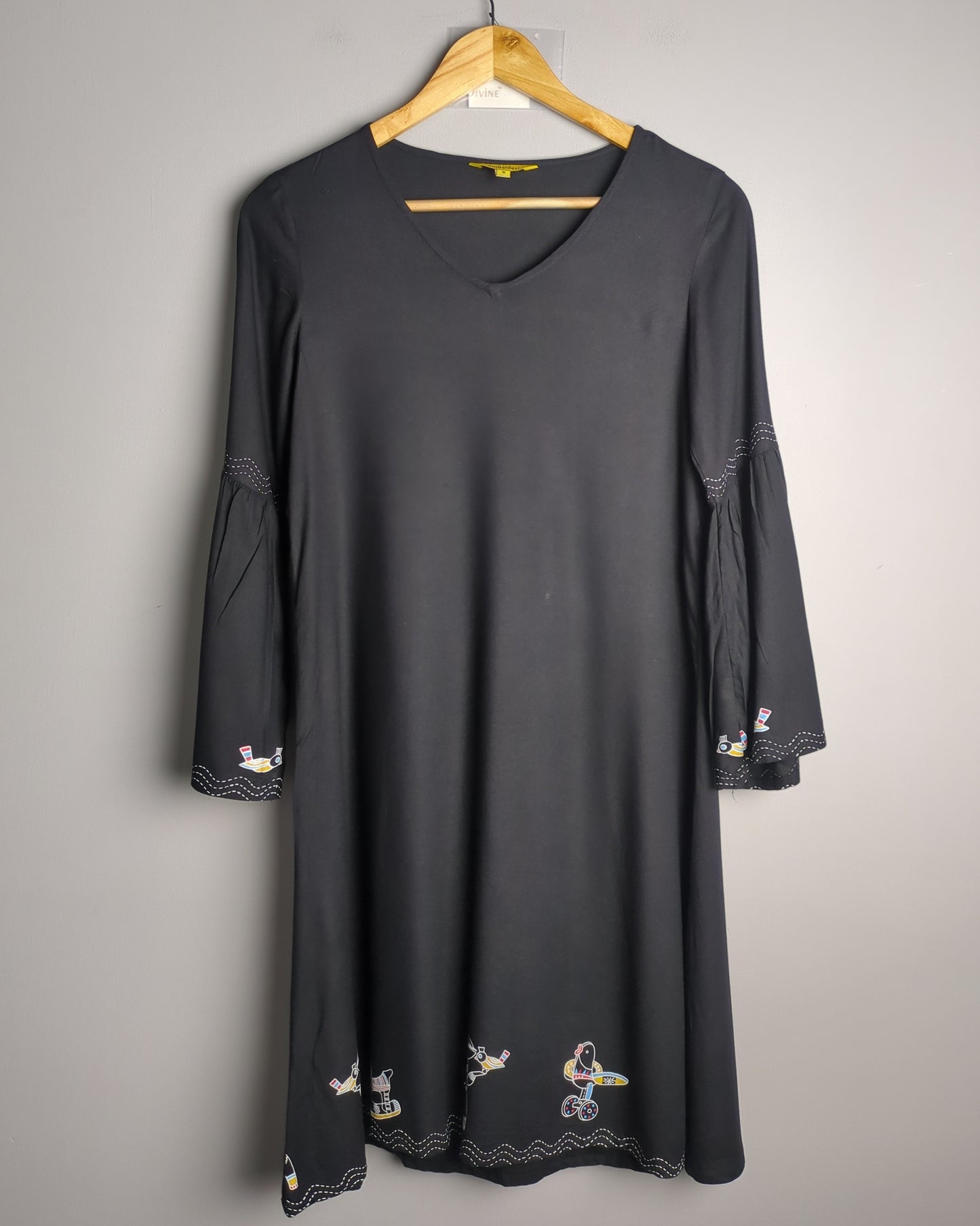 Global Desi Black Shift Dress