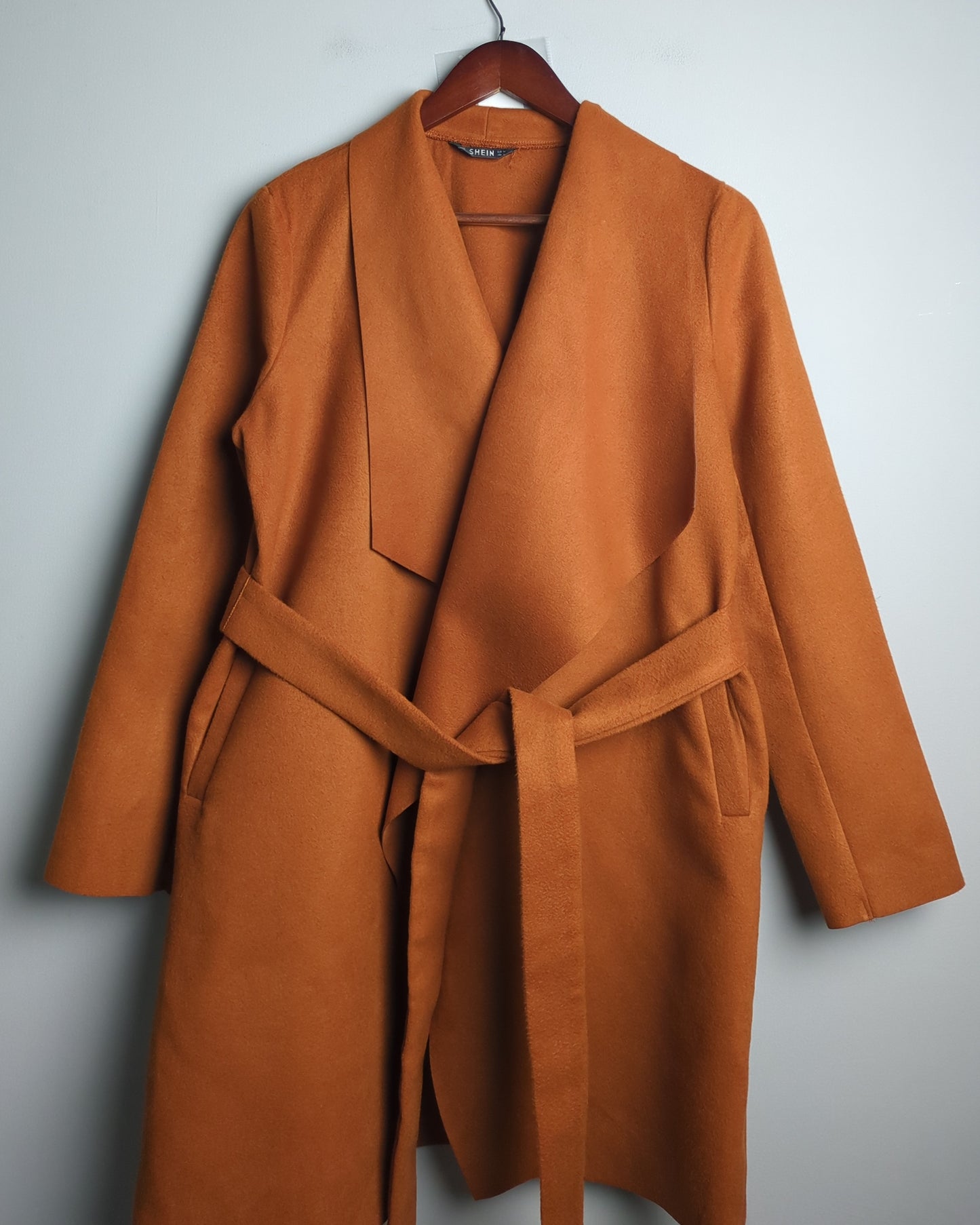 Shein Brown Wrap Coat