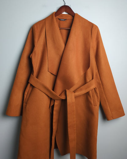 Shein Brown Wrap Coat