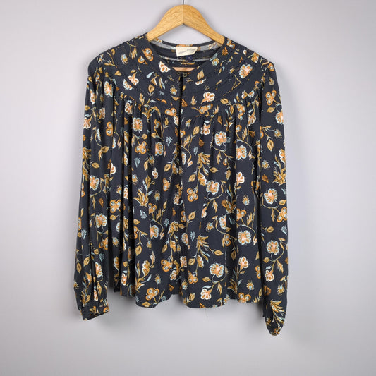 Floral Print Long Sleeve Blouse