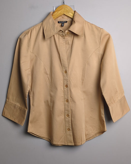 Le Chateau Beige Button-Down Shirt