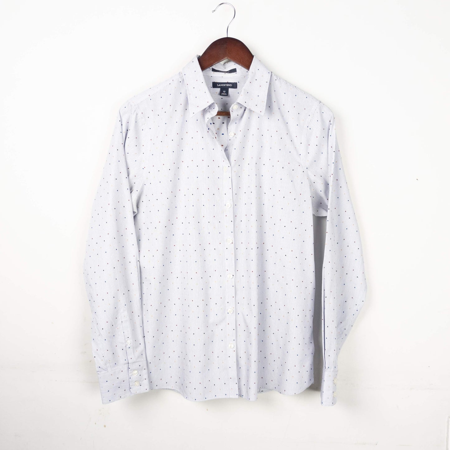 Lands' End Striped Button-Up Shirt