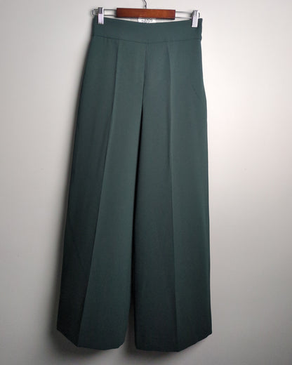 Zara Woman Green Wide Trousers