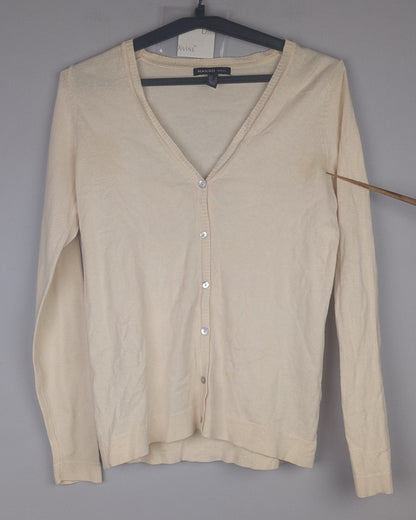 Mango Beige Button Cardigan
