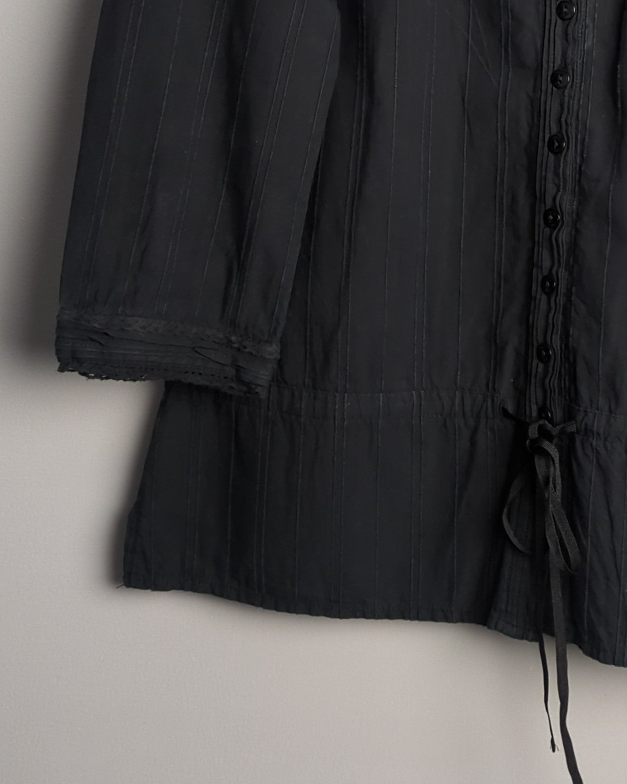 Roots 73 Black Button Blouse