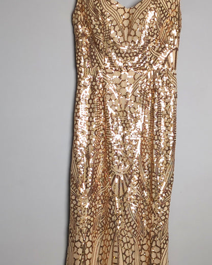 Miss Ord Beige Sequin Gown