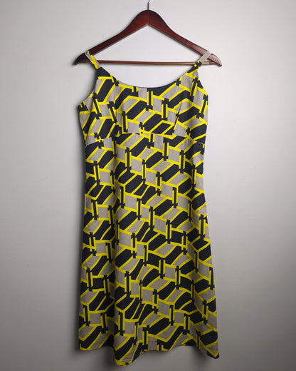 Beige Geometric Dress