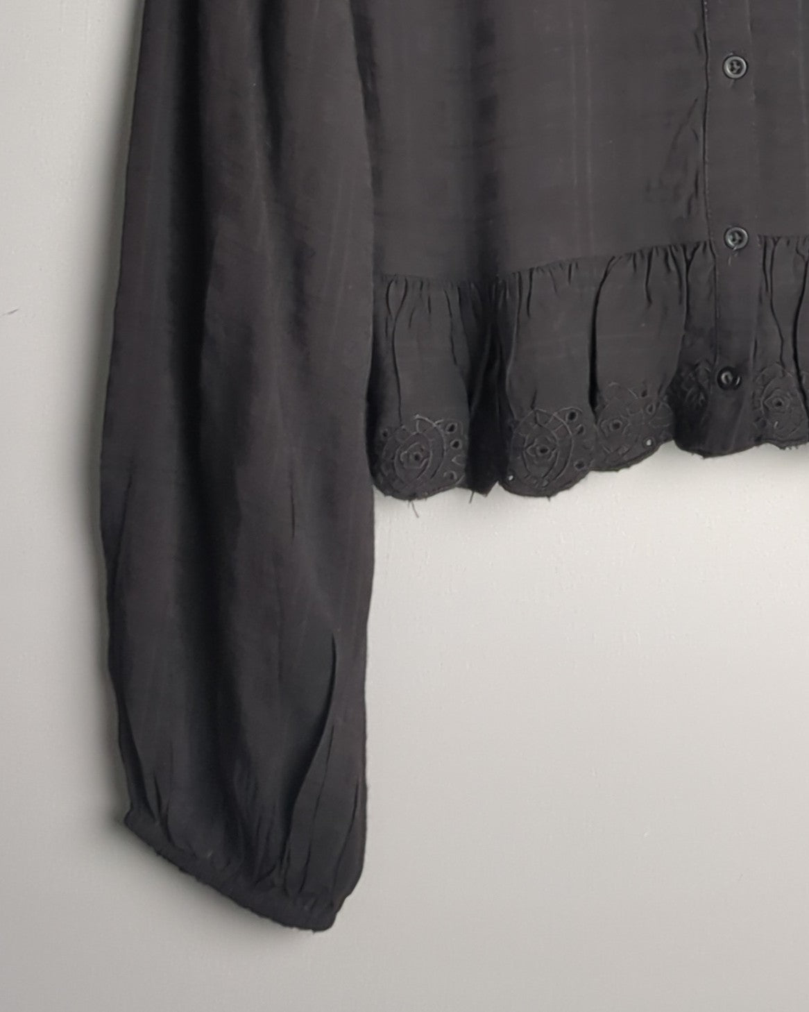 Zara Black Button Blouse