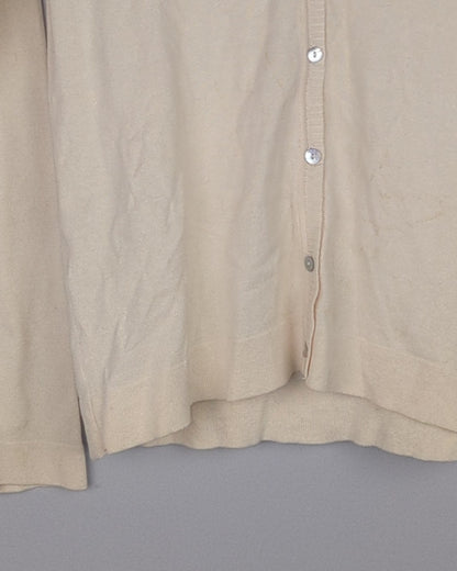 Mango Beige Button Cardigan