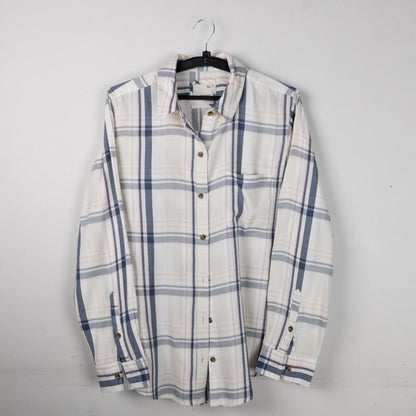 Blue - White Plaid Button-up Shirt