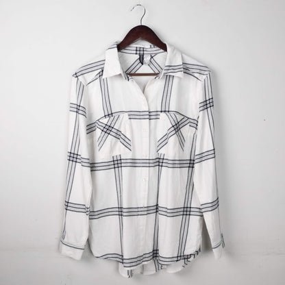 Plaid Button-Up Shirt