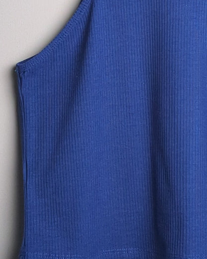Mango Blue Ribbed Tank
