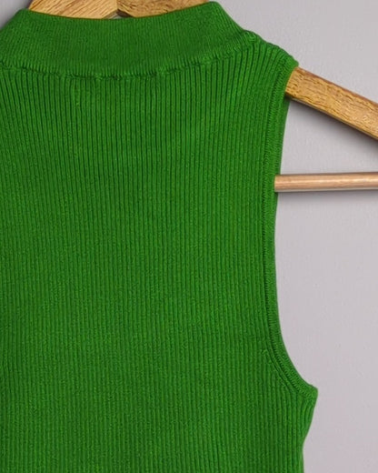 Mango Green Ribbed Tank