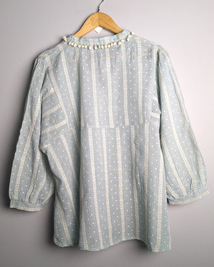 Zara Blue Tunic Blouse