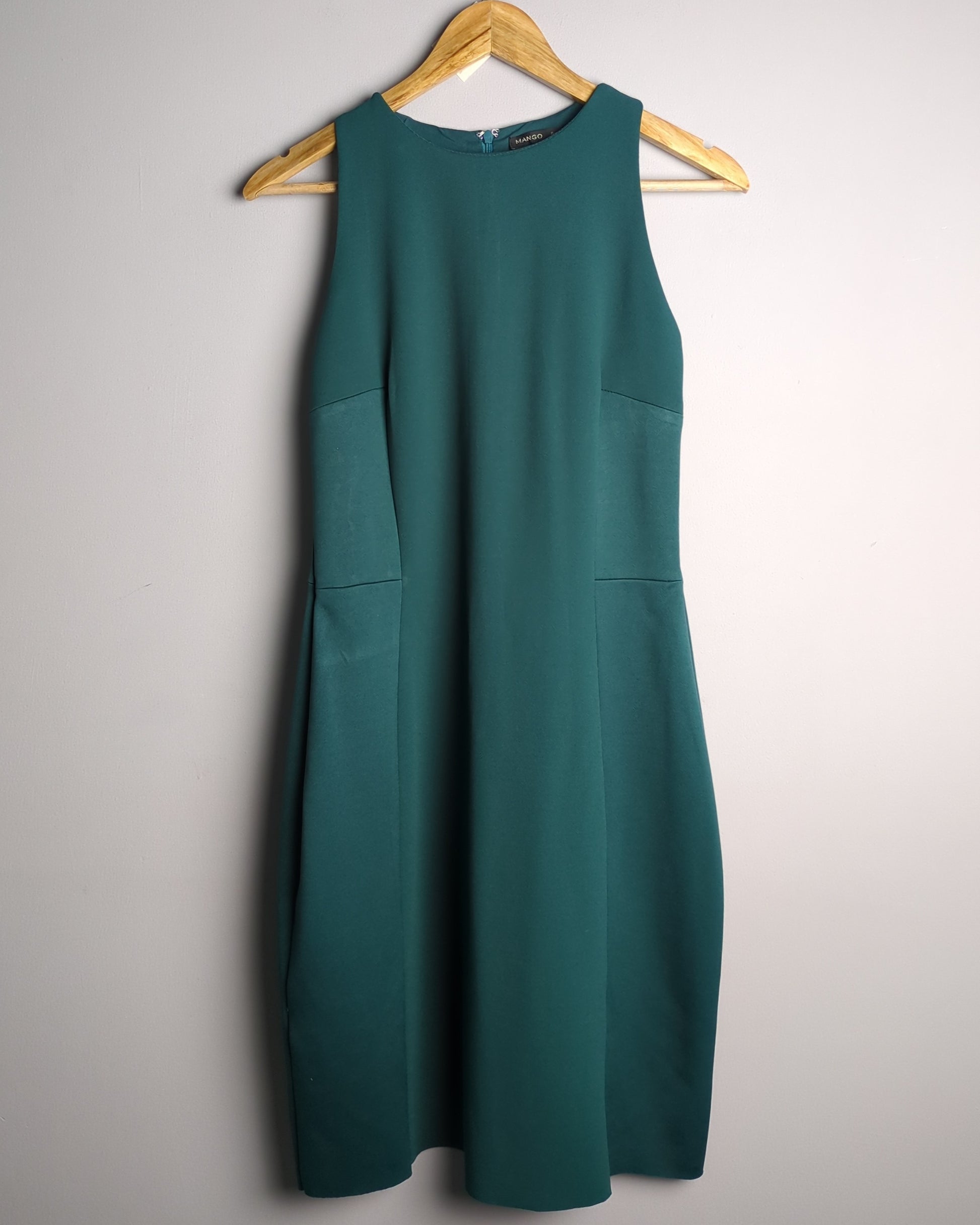 mango dark green dress MANGO - Fringed dress with low back khaki