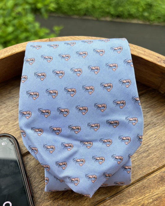 Blue Graphic Silk Necktie