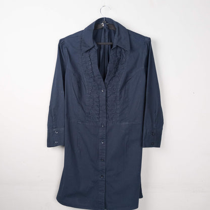 Ruffled Button-down Shirt Dress