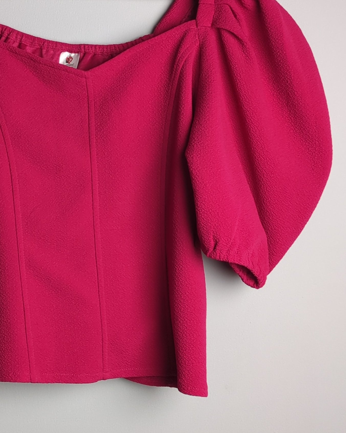 Athena Pink Puff-Sleeve Top