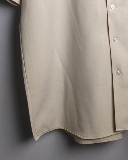 Mens Wear Store Beige Ebroidered Camp Shirt