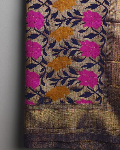 Blue Floral Saaree