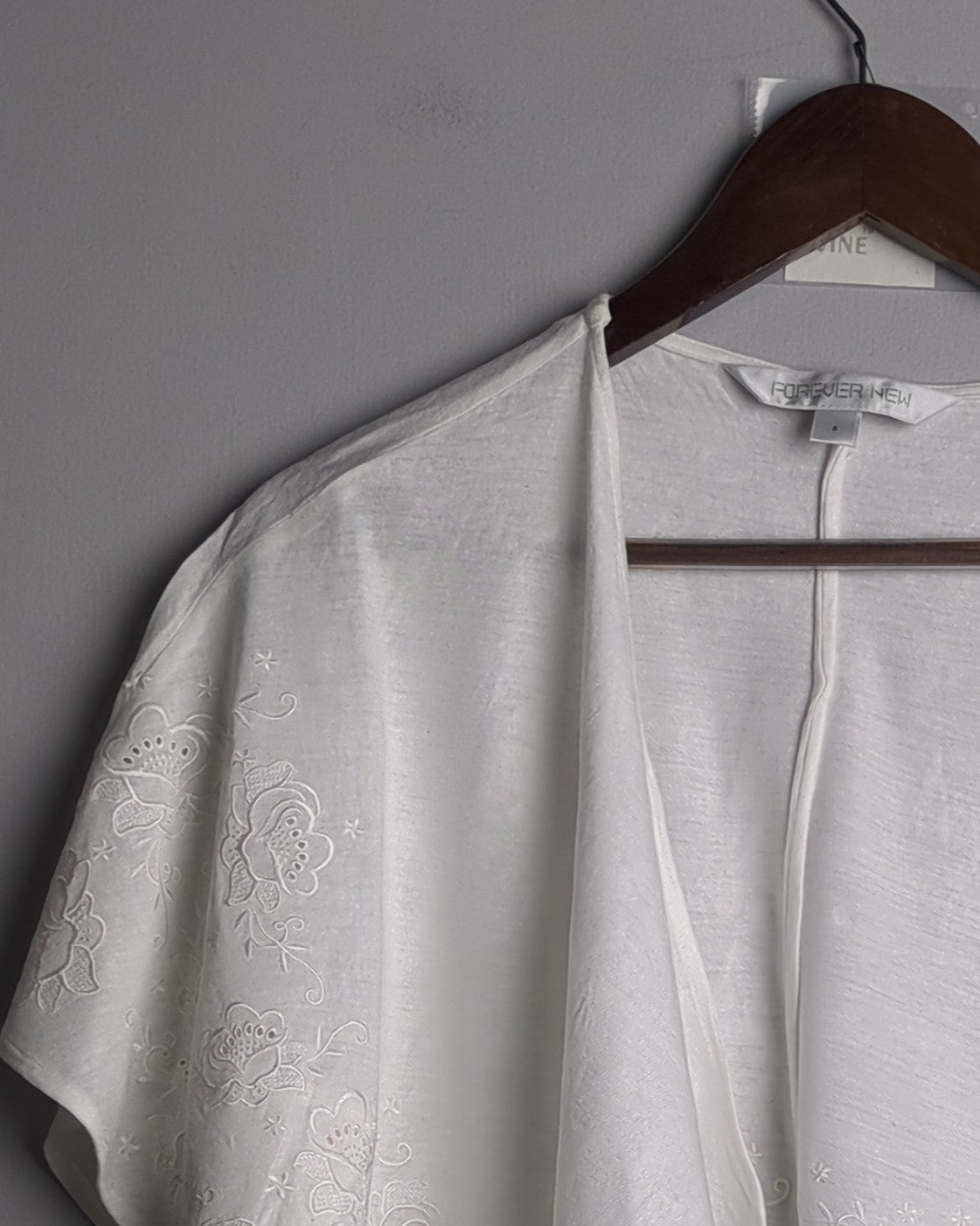 Forever New White Floral Shrug