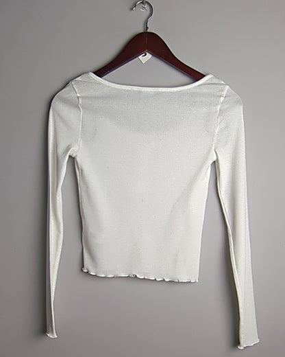 Nuon White Henley Top