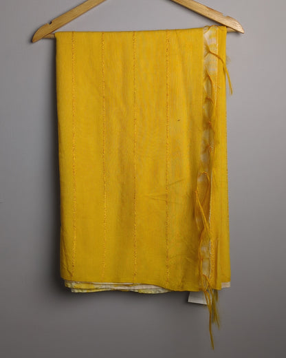 Yellow Textured Saaree