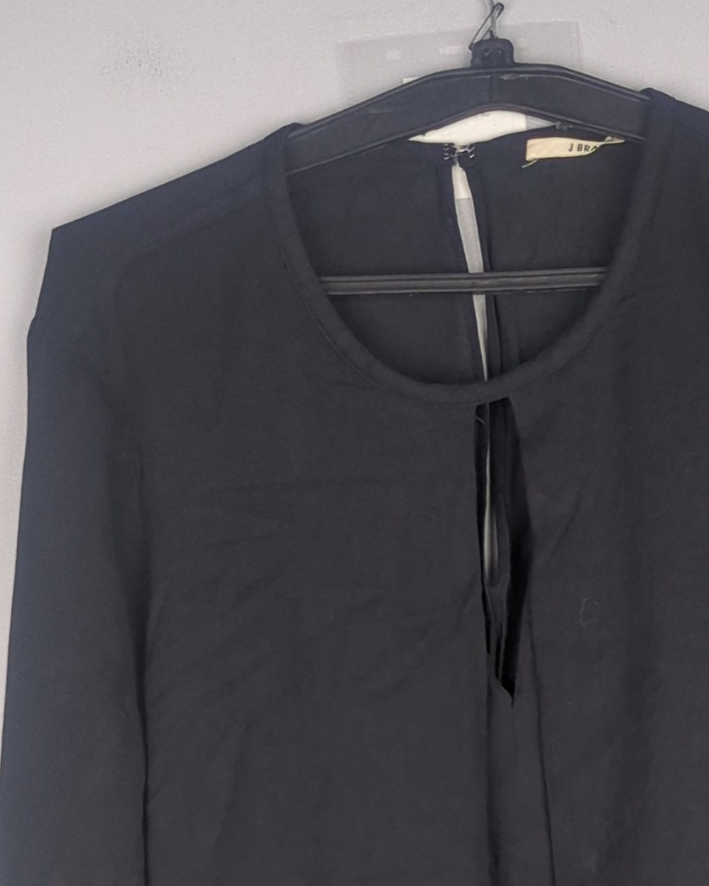 J Brand Black Keyhole Blouse