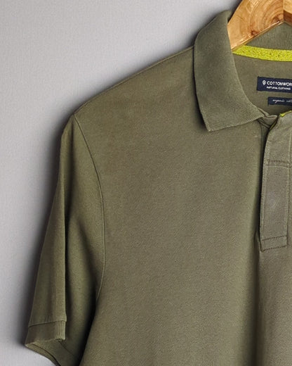 Cotton World Green Polo Shirt
