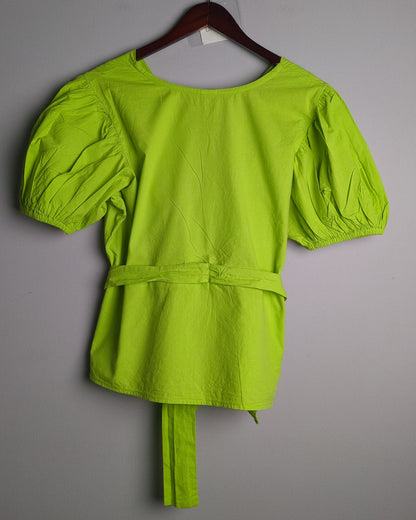 Athena Green Wrap Top