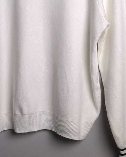 White Ruffle Sweater