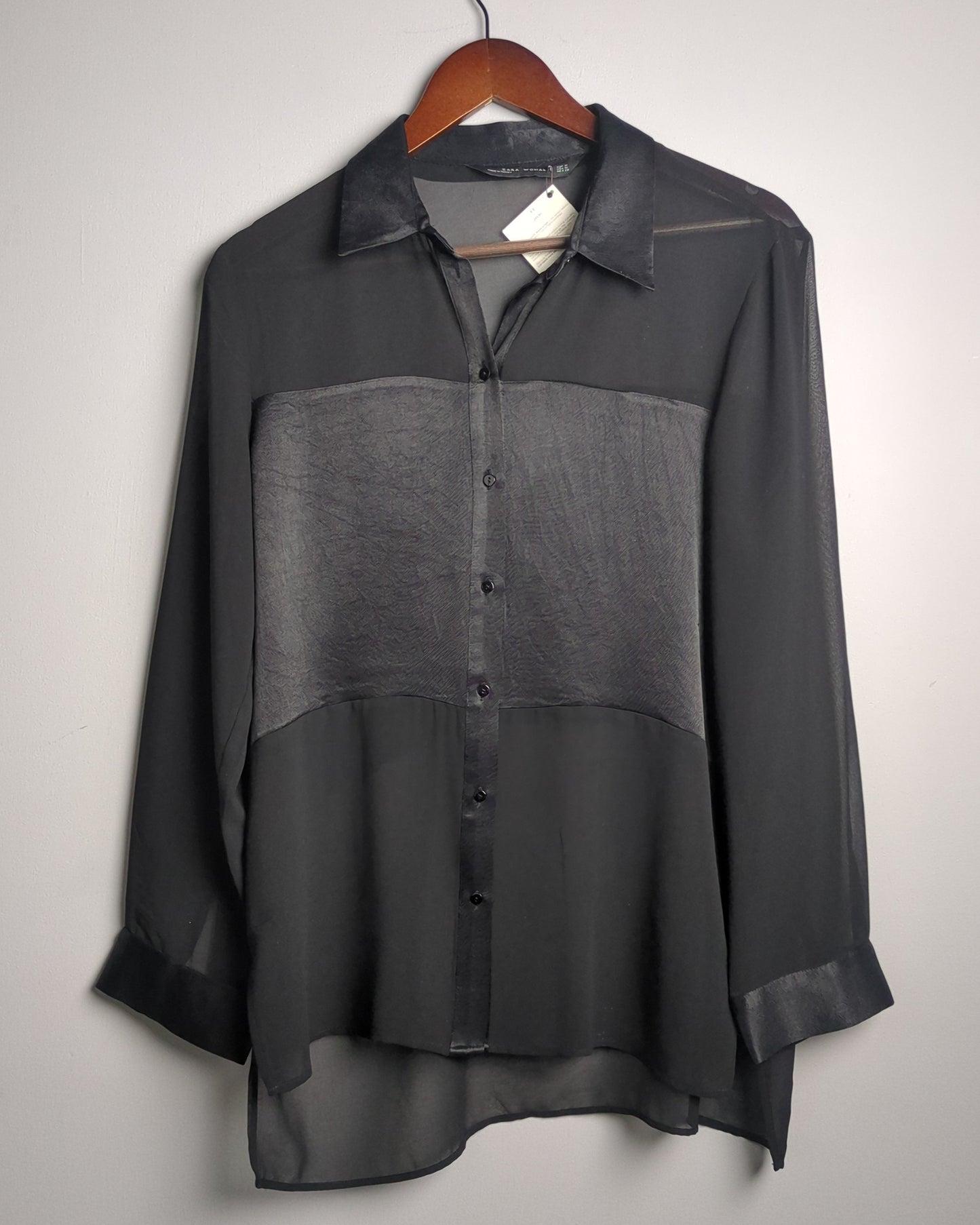 Zara Black Sheer Blouse