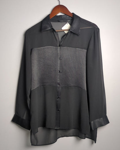 Zara Black Sheer Blouse