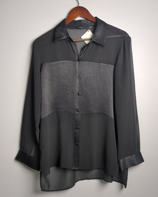 Zara Black Sheer Blouse