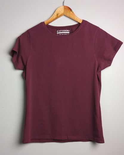 Cottonworld Wine Cotton T-shirt