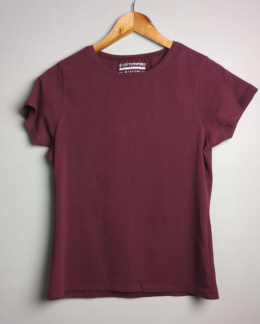 Cottonworld Wine Cotton T-shirt