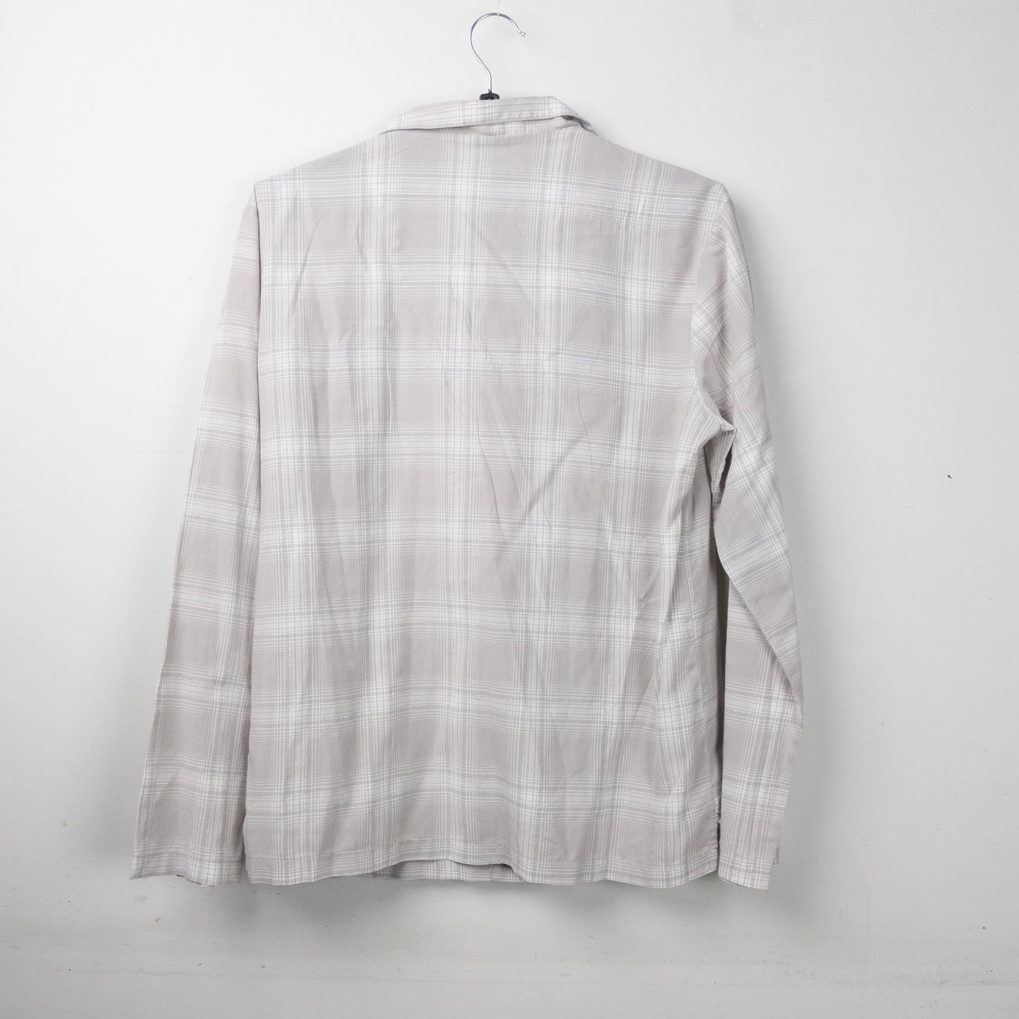 Grey Plaid Button-Up Shirt