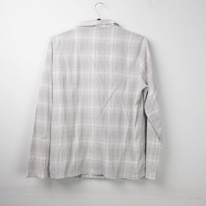 Grey Plaid Button-Up Shirt