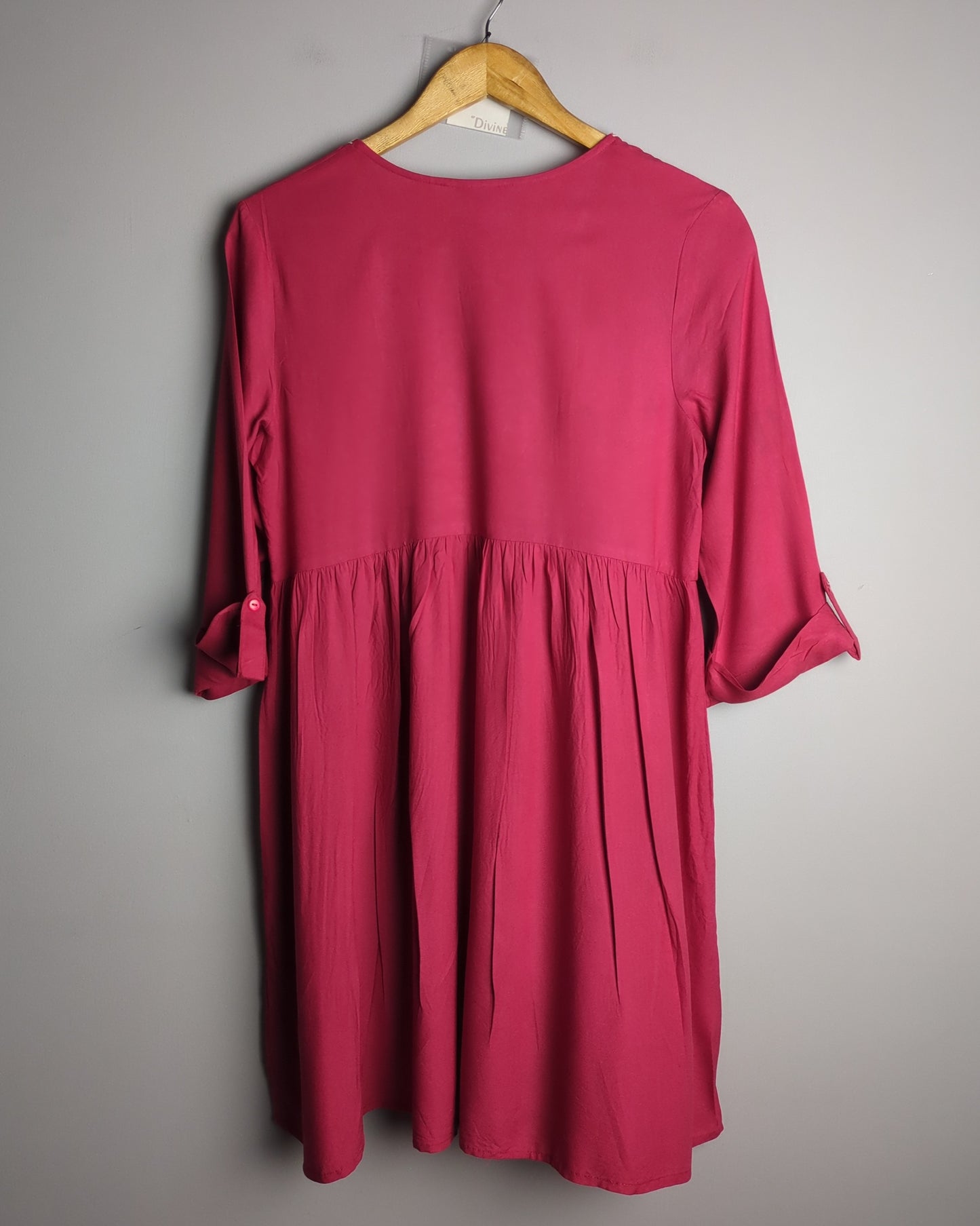 Dressberry Wine Embroidered Dress