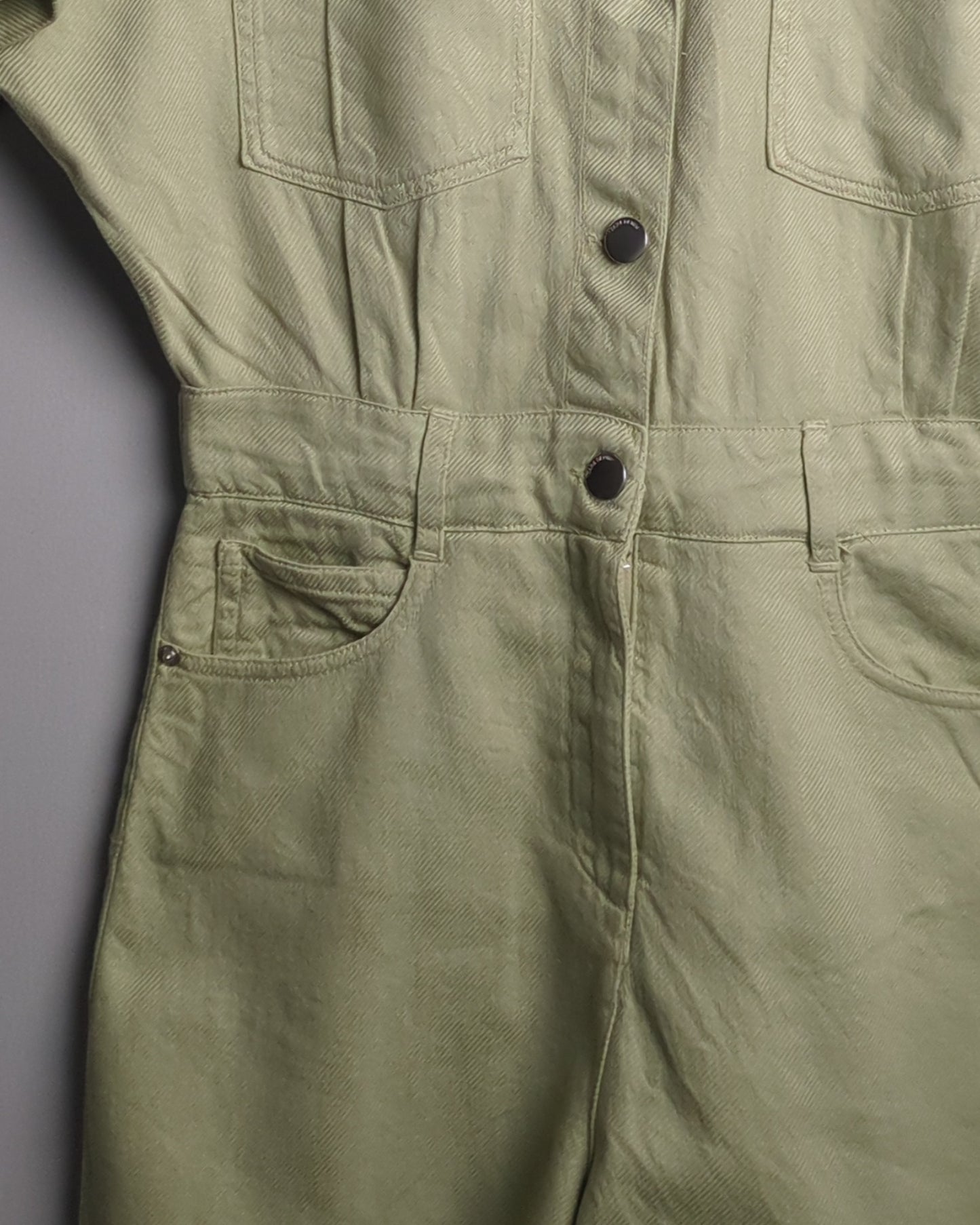Zara Green Denim Romper
