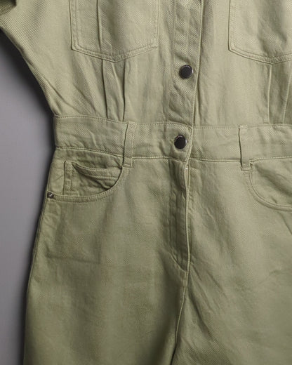 Zara Green Denim Romper