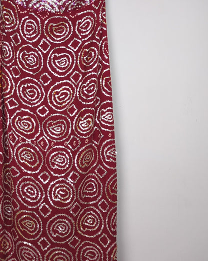 Malini Ramani Wine Sequin Dress