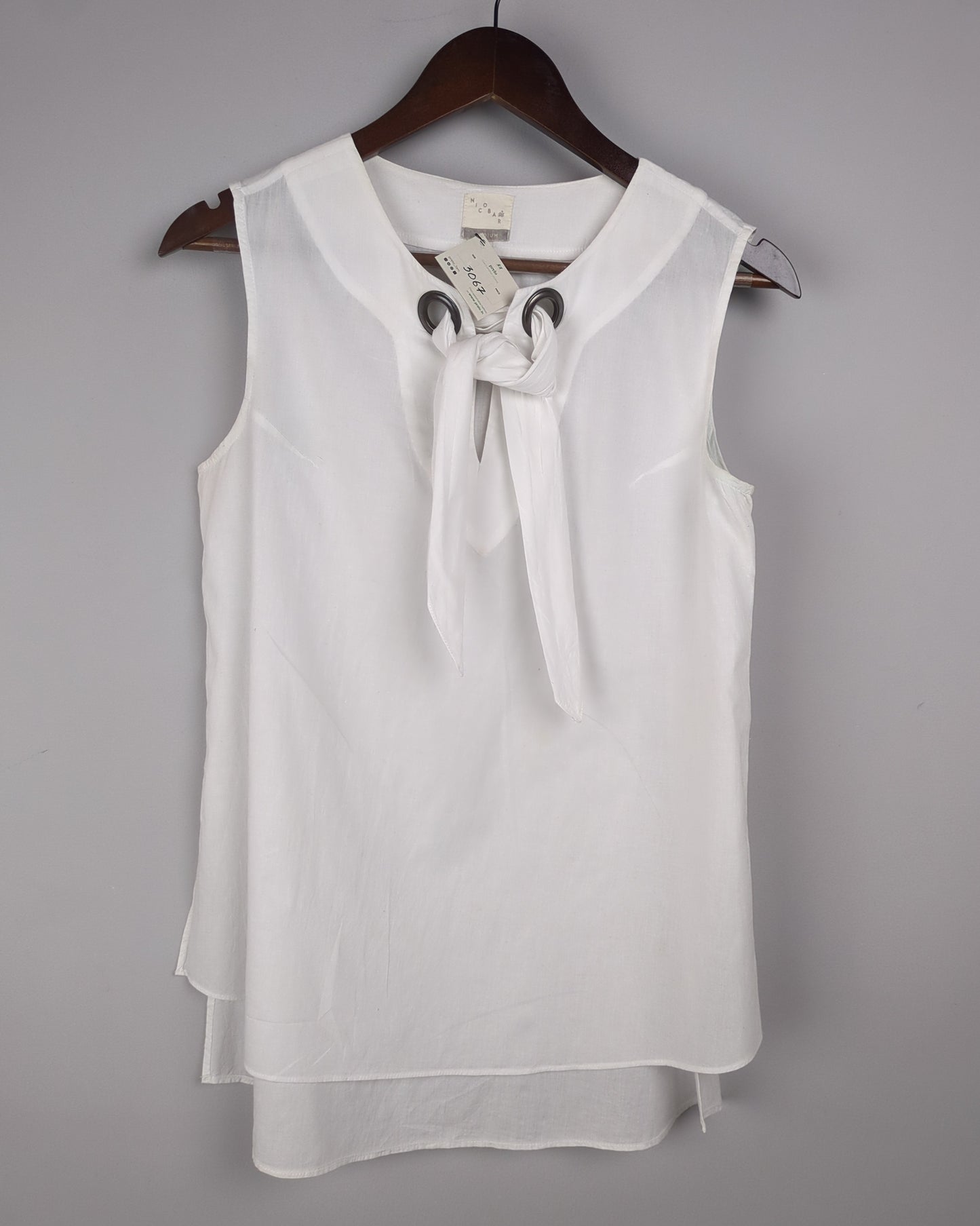 Nicobar White Sleeveless Blouse